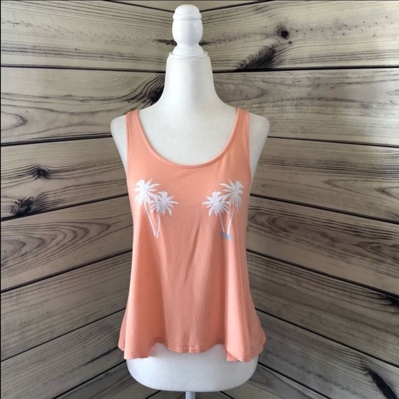PINK Victoria's Secret Tops - PINK Victoria’s Secret “Super Soft” Coral Palm Tree Tank Top